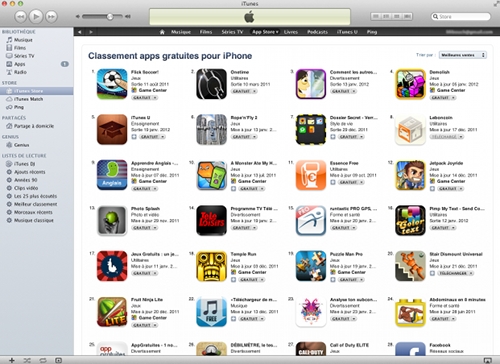 Application jeu gratuit iphone