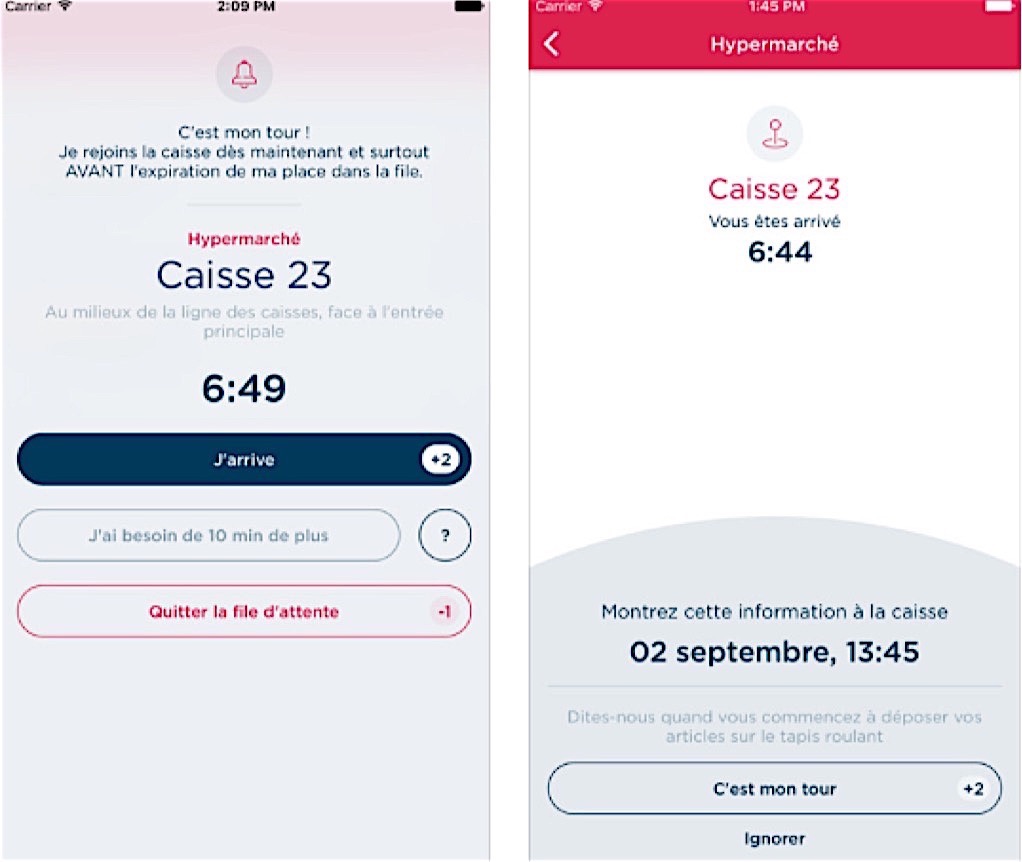 Application iphone attente
