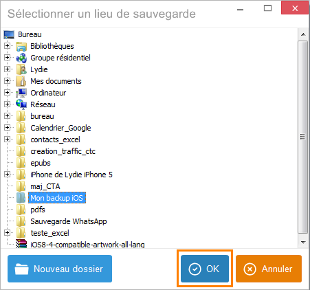 Sauvegarder mes application iphone