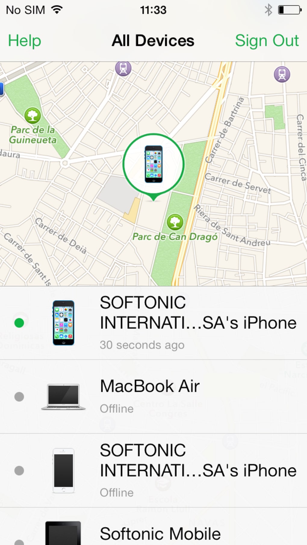 Application trouver mon iphone