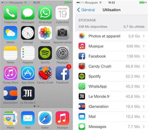 Application iphone mémoire