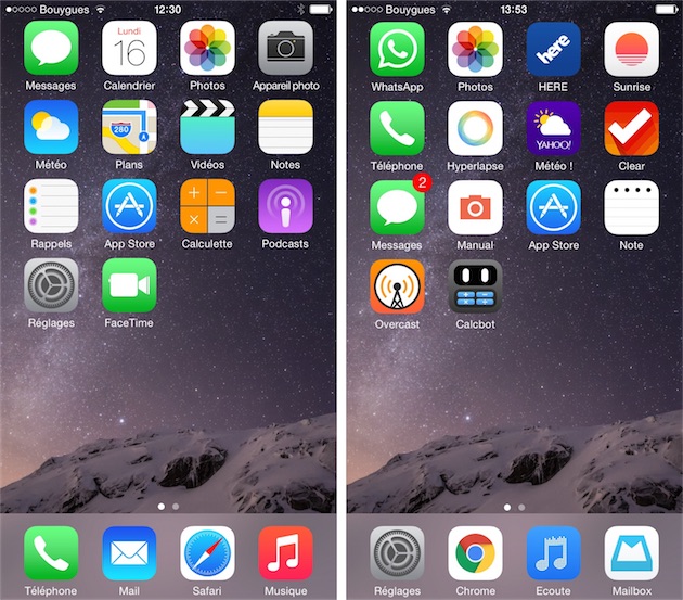 Application inutilisable iphone