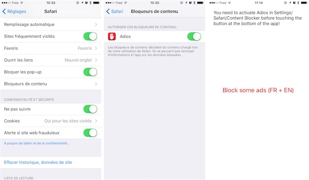 Bloquer pub dans application iphone