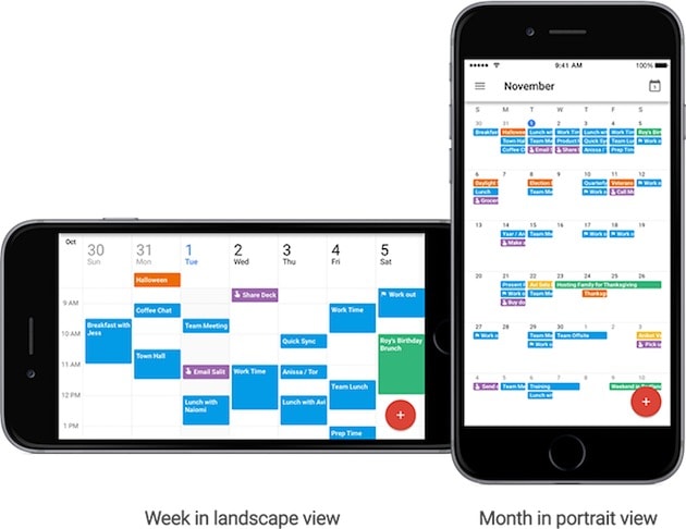 Application iphone calendrier