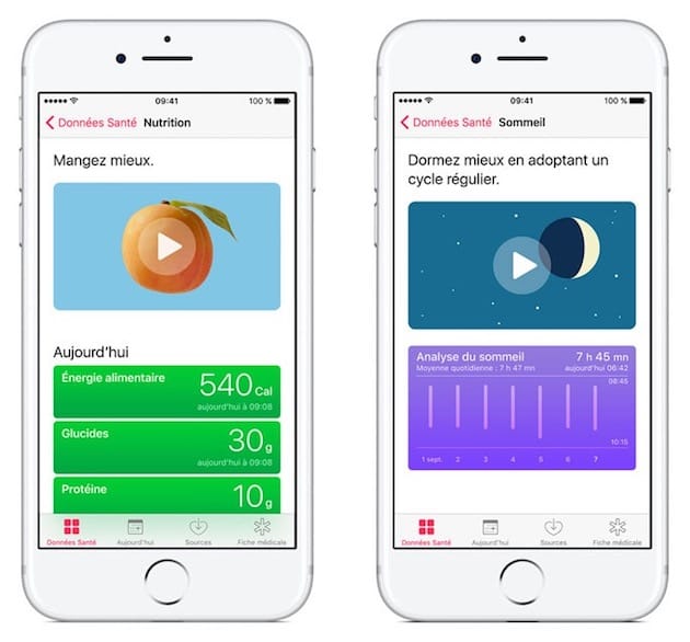 Application santé sur iphone