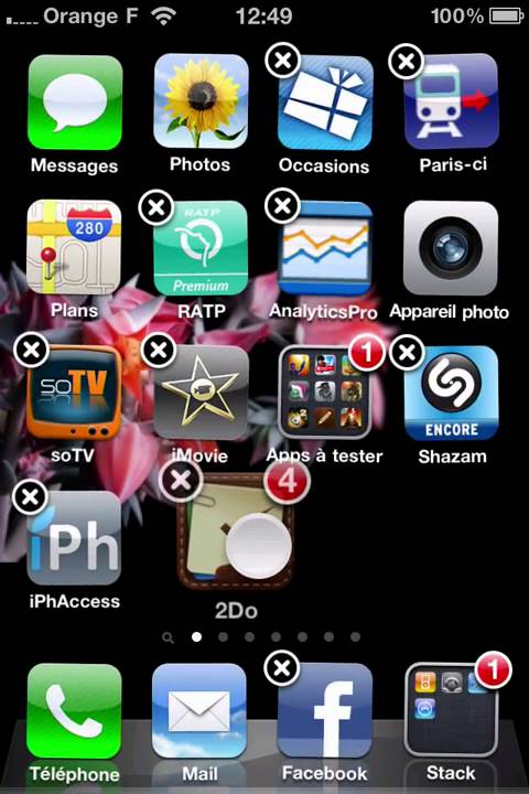 Deplacer application sur ecran iphone