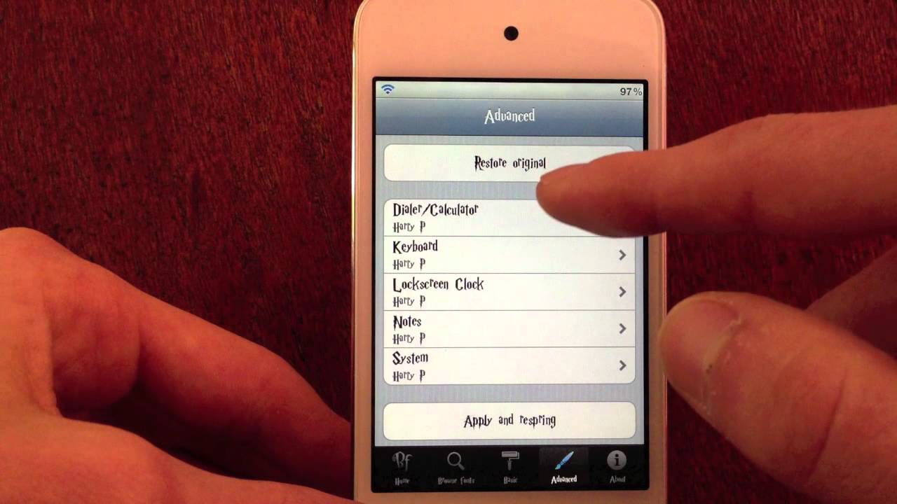 Application iphone police d'écriture