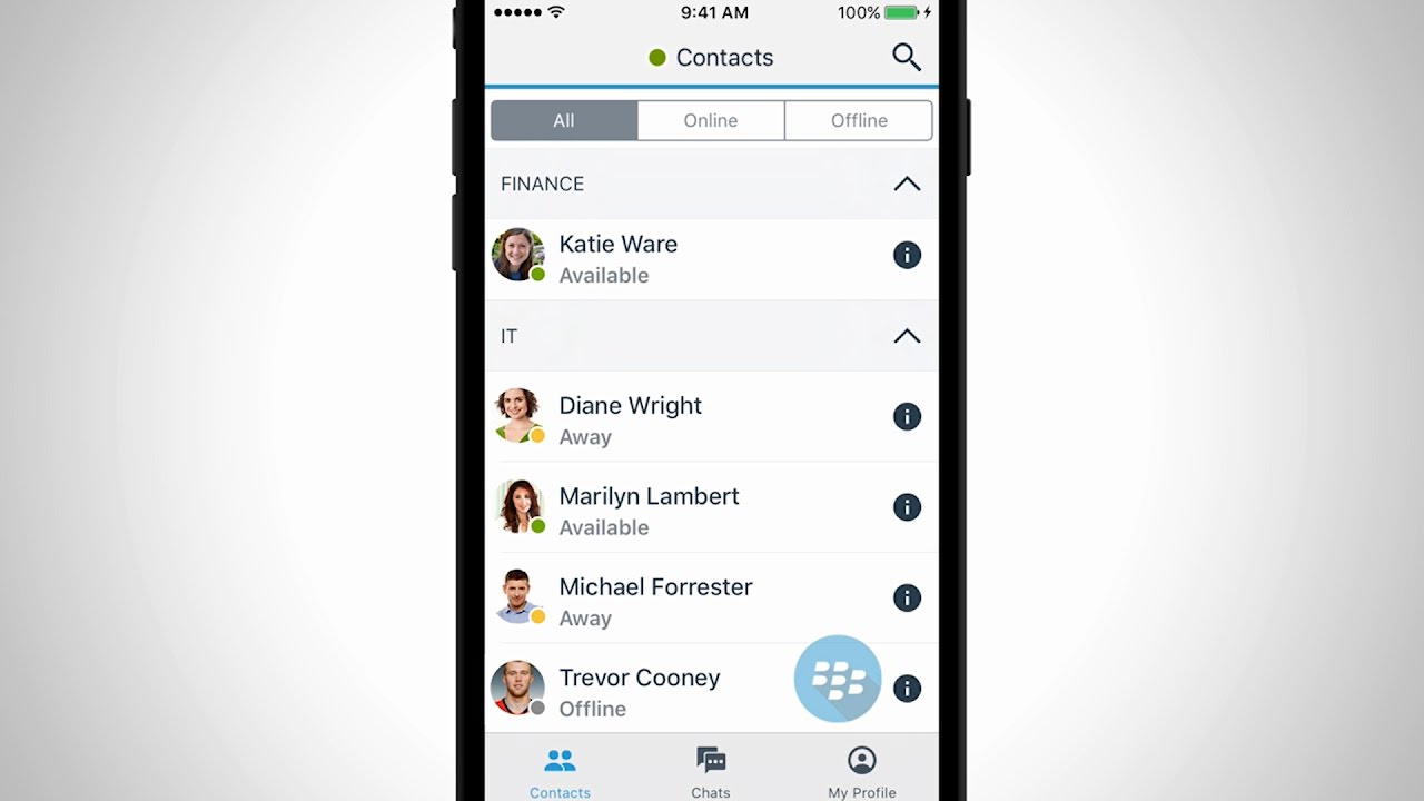 Application chat iphone blackberry