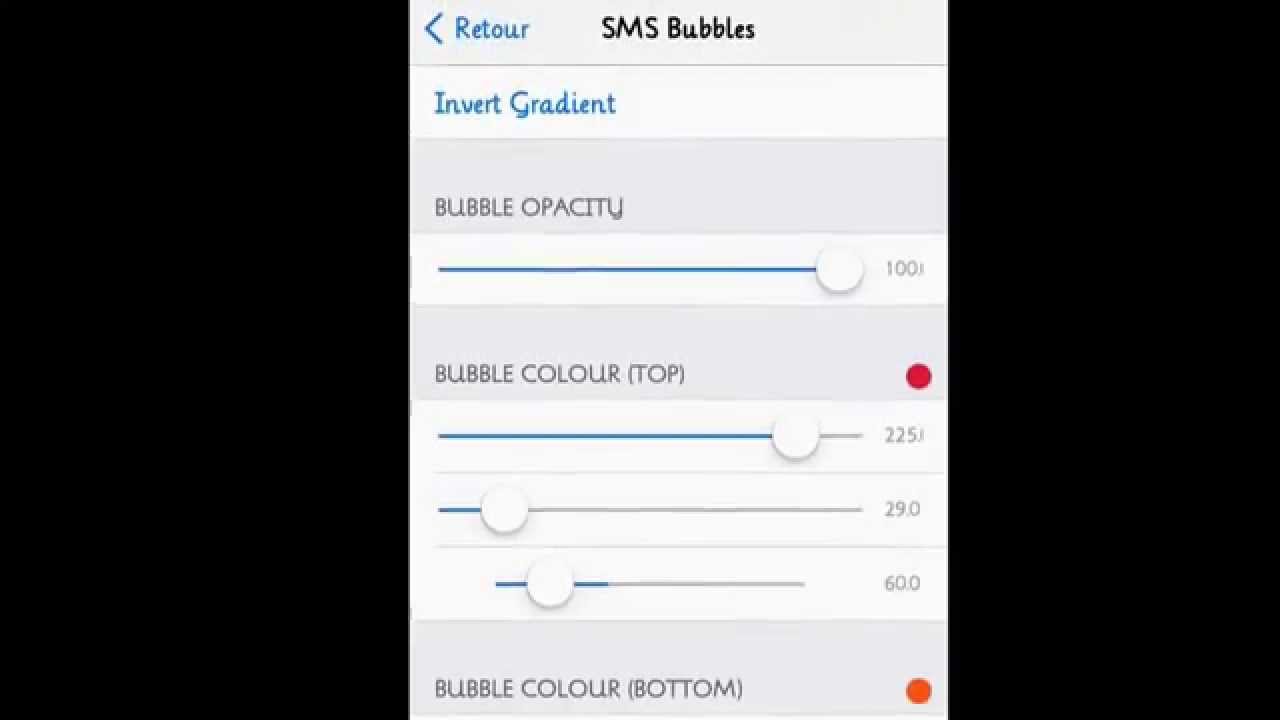 Application iphone pour changer la couleur des sms