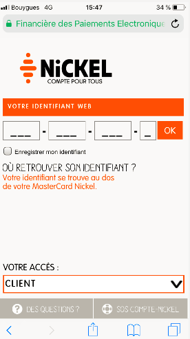 Application iphone compte nickel