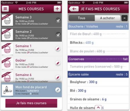Application iphone manger bouger