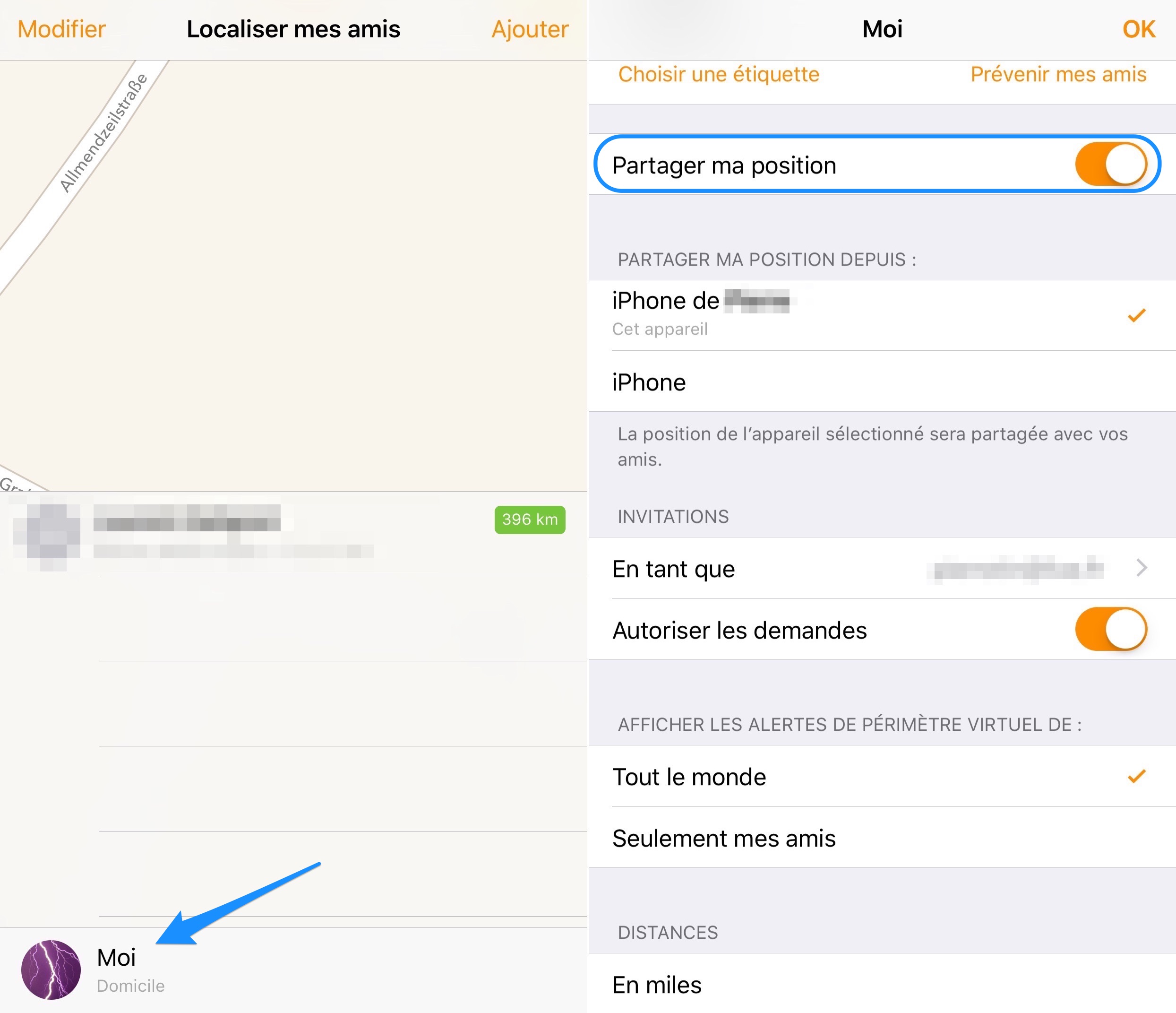 Application iphone localiser ses amis