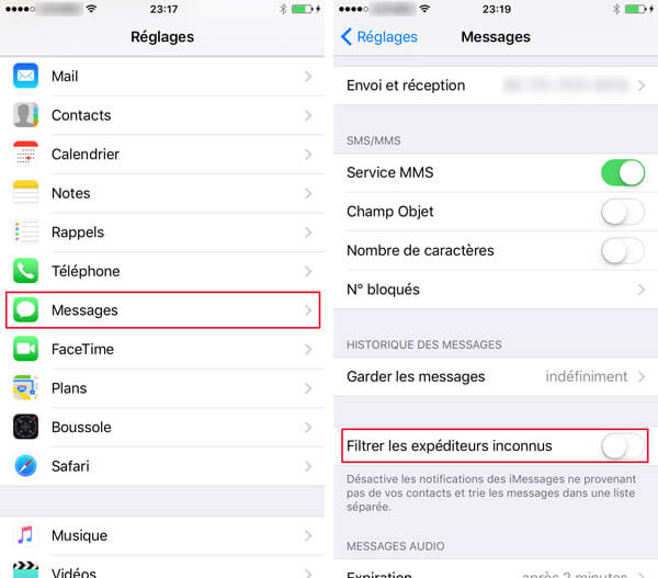 Application bloquer sms iphone