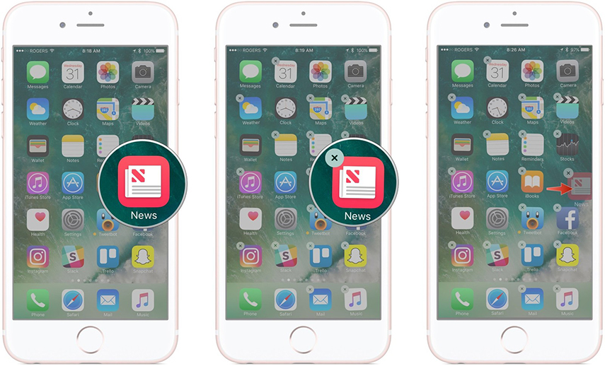 Deplacer application iphone 7