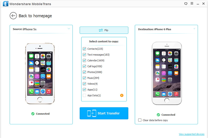 Transférer application vers iphone