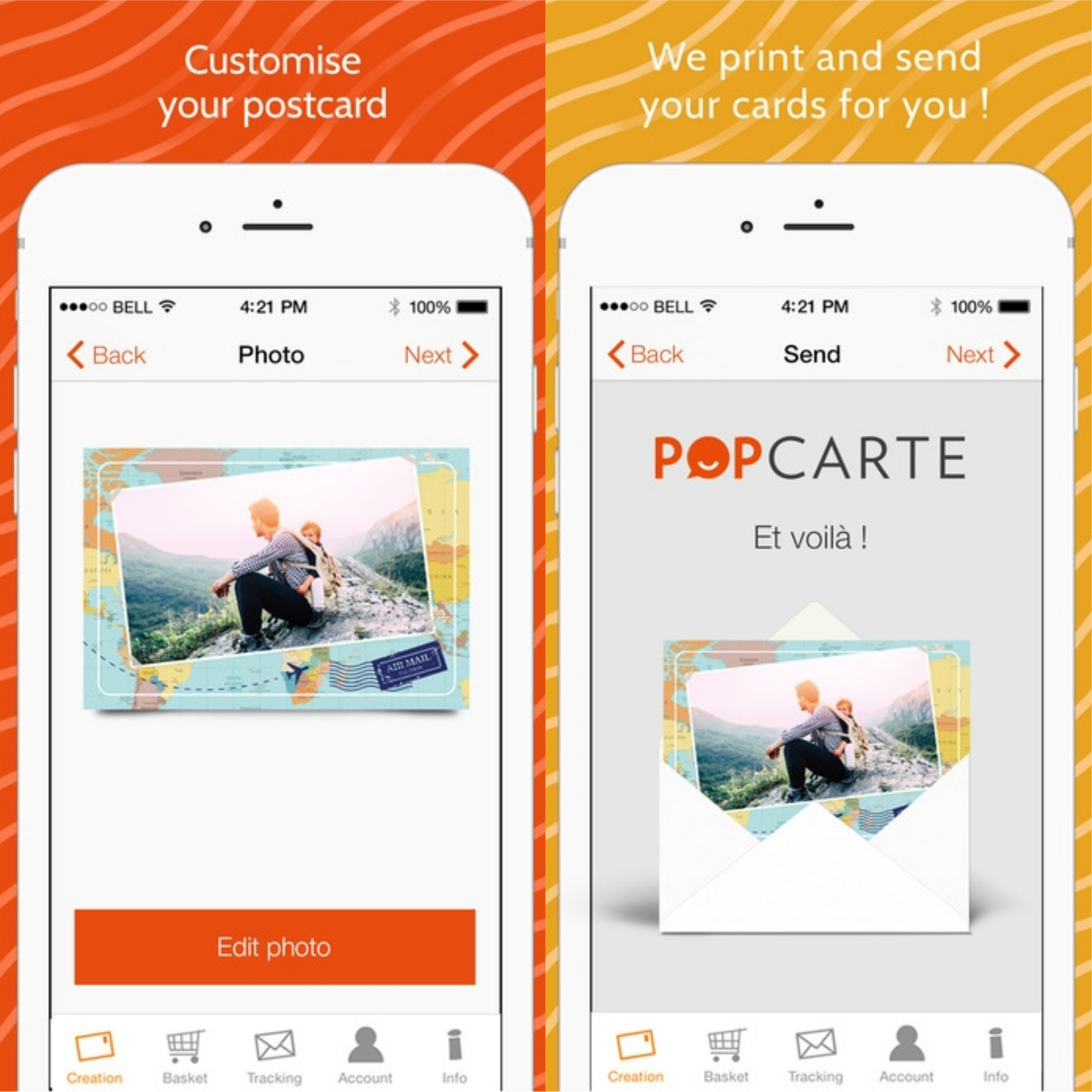 Application iphone envoi carte postale