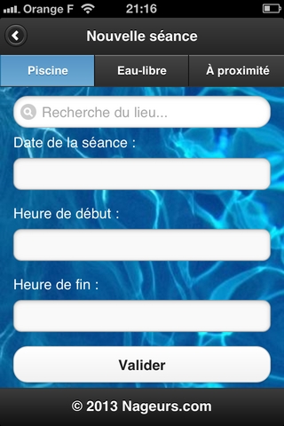 Application natation iphone