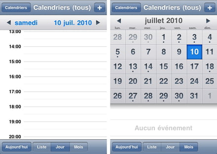 Application calendrier iphone