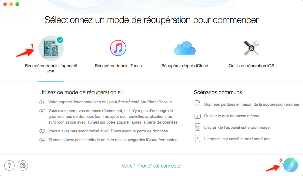 Comment recuperer application appareil photo iphone