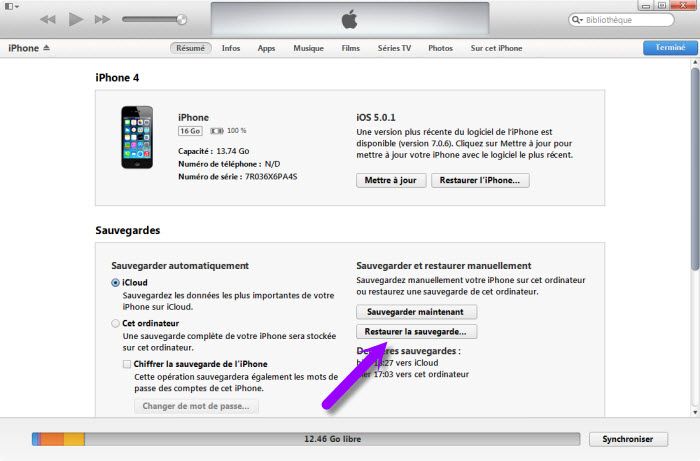 Sauvegarder mes application iphone