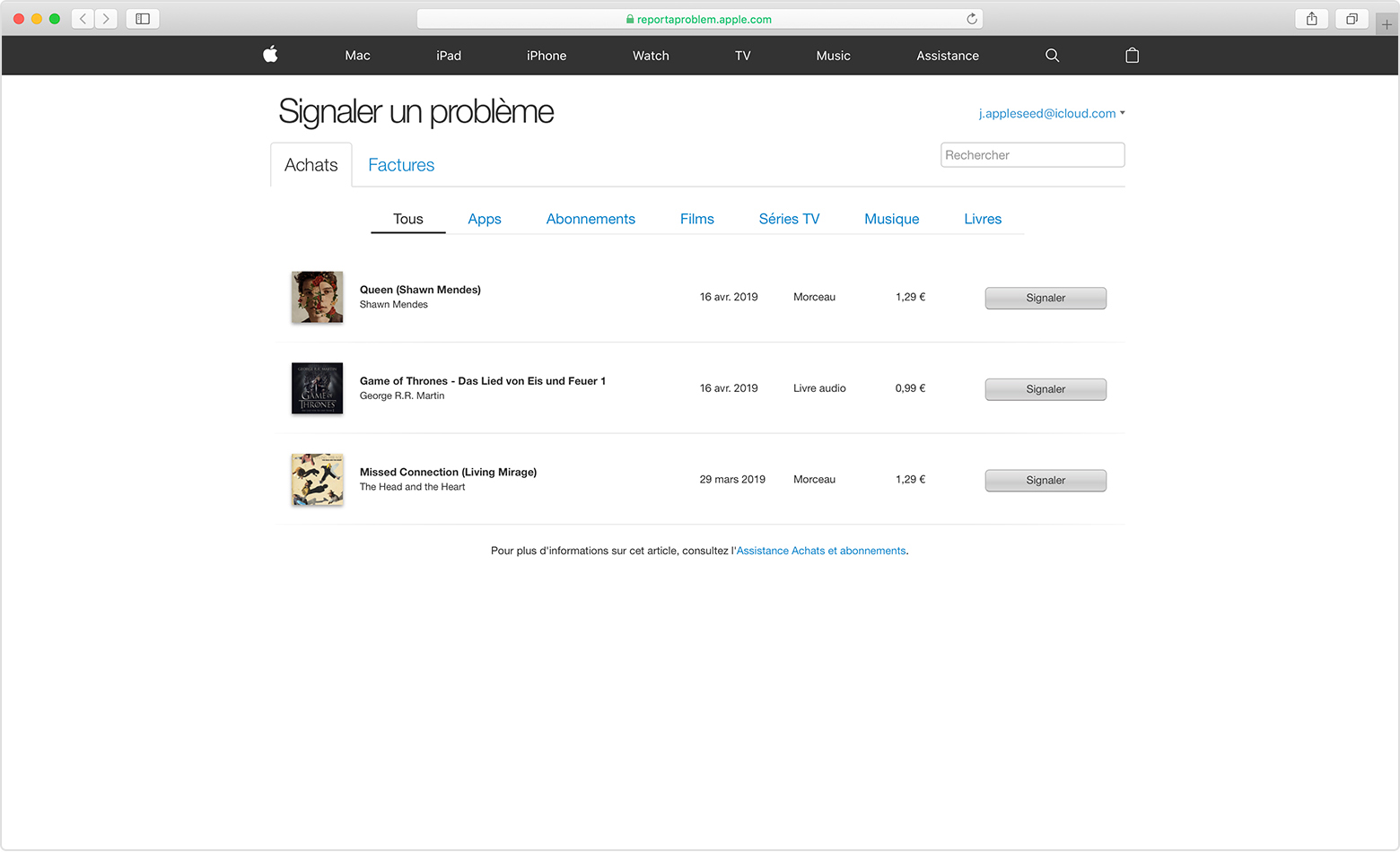 Historique telechargement application iphone