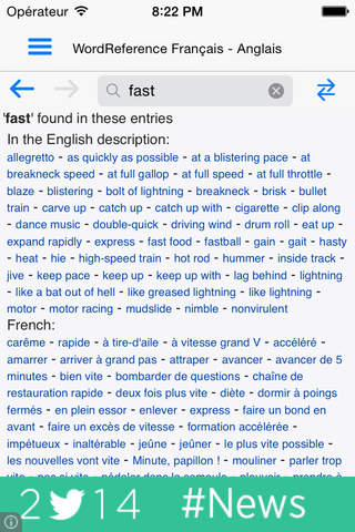 Wordreference application iphone