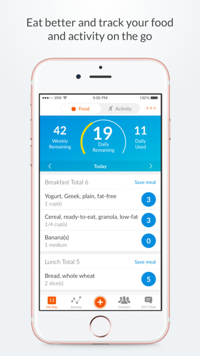 Application weight watcher iphone