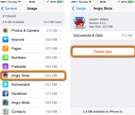 Supprimer application nuage iphone