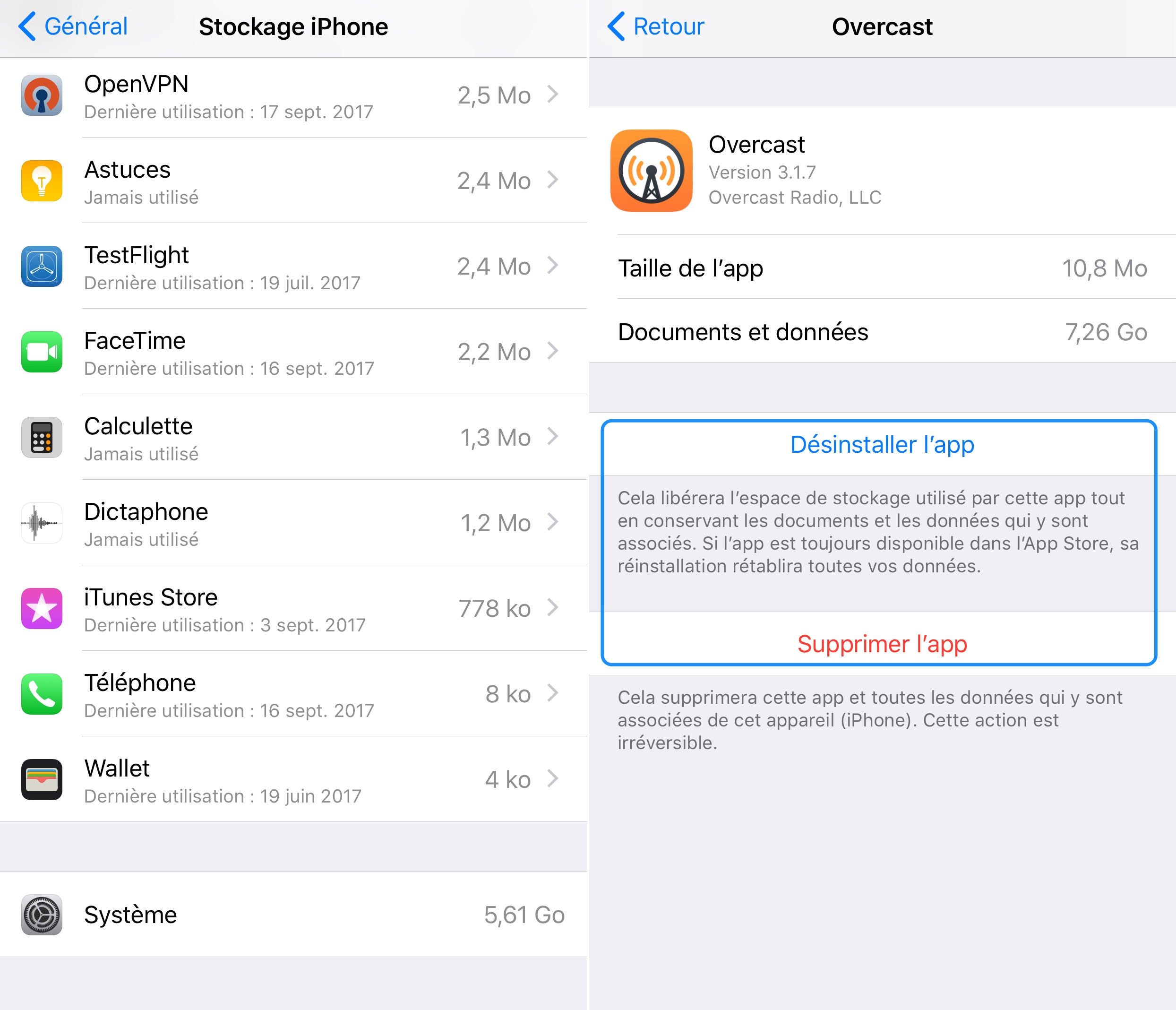 Application nettoyage iphone 5
