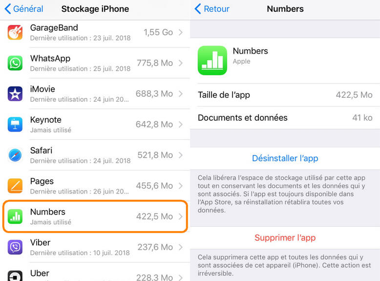 Effacer cache application iphone