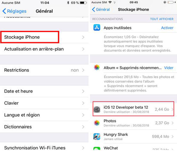 Annuler mise a jour application iphone