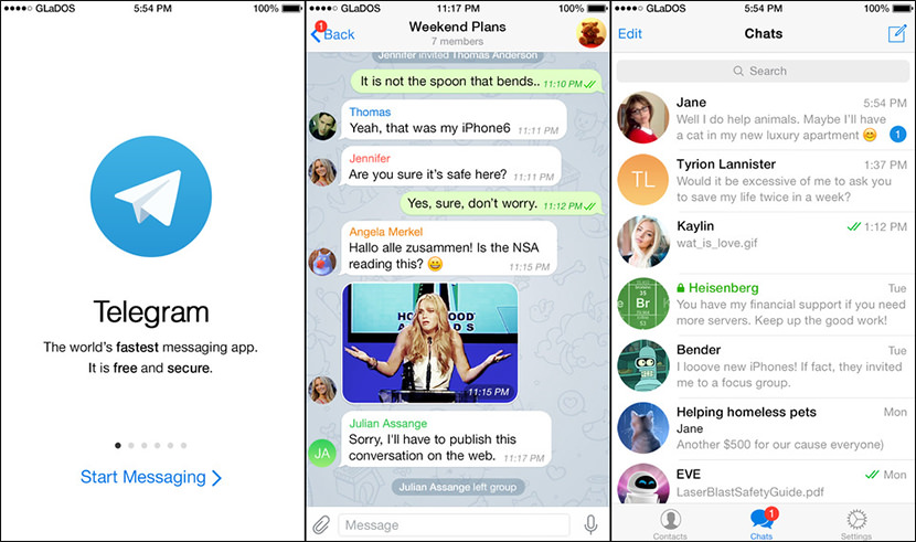Application telegram sur iphone