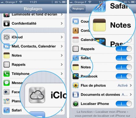 Synchroniser application iphone