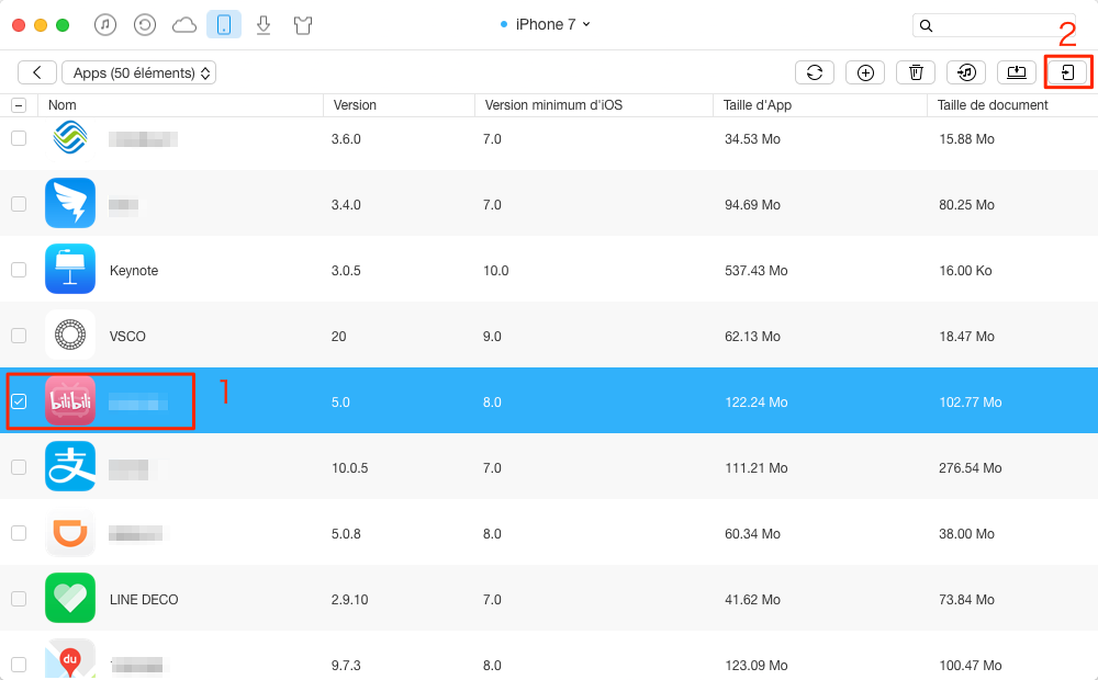 Transfert application iphone vers ipad