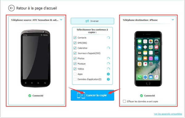 Transferer application iphone vers android