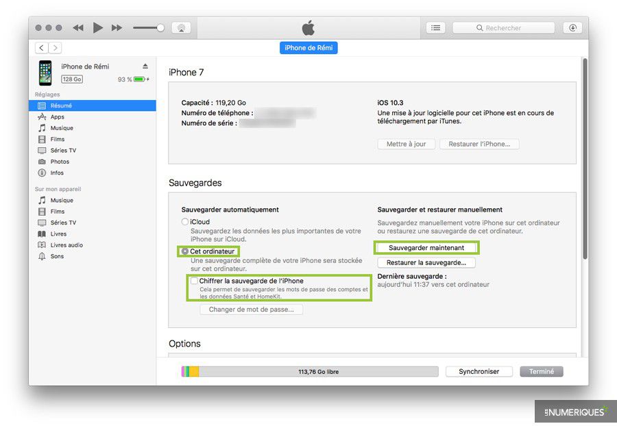 Application sauvegarde iphone vers android