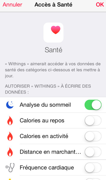 Activer application santé iphone 4s