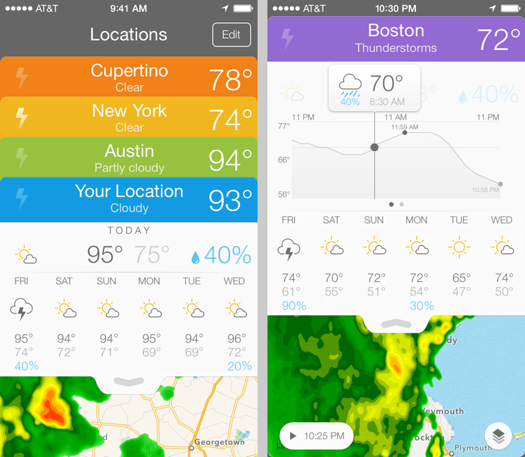 Application iphone radar