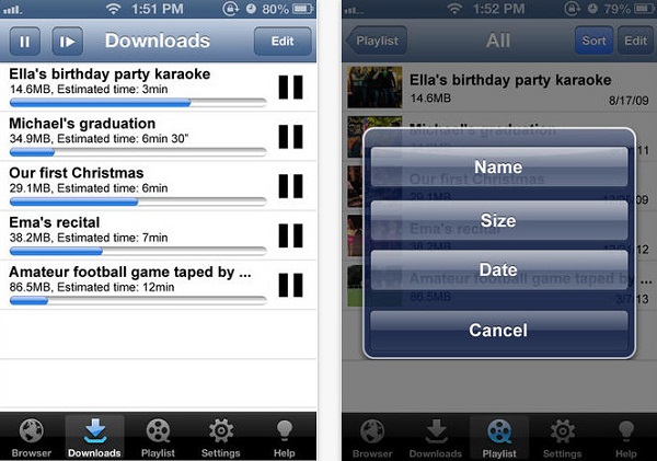 Application iphone telecharger video