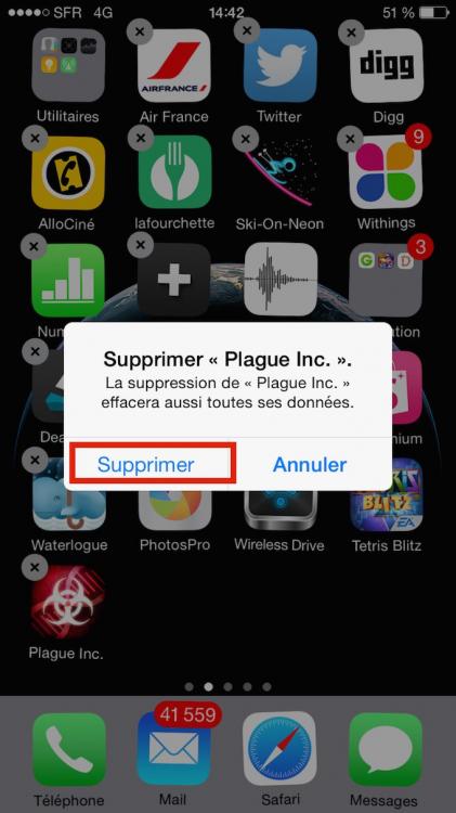 Iphone 6 supprimer une application