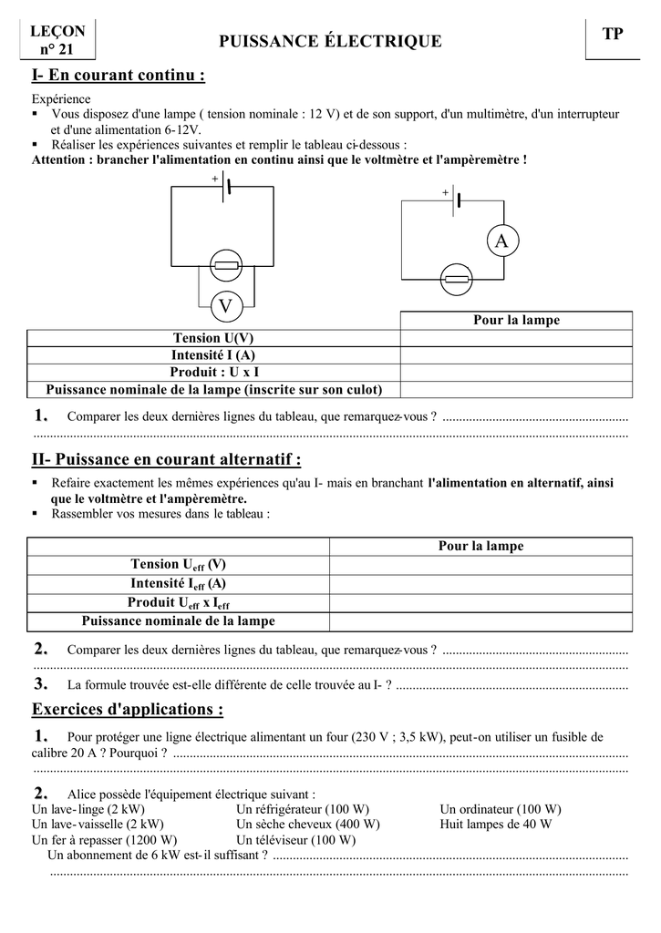 Puissance electrique lave linge