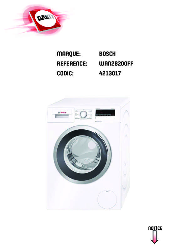 Lave linge bosch wan28065ff