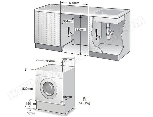 Profondeur lave linge standard