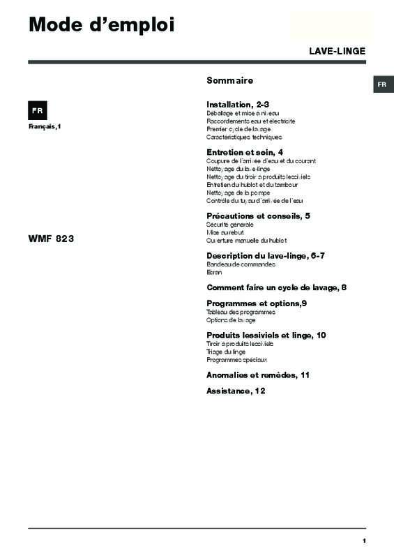 Hotpoint wmf823k fr lave-linge frontal test