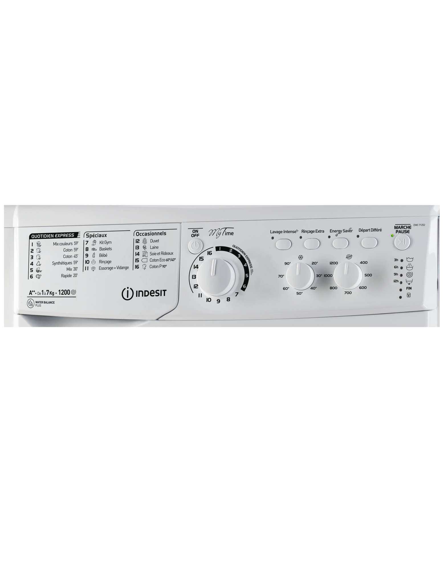 Indesit ewc71252wfrm - lave-linge frontal - 7kg - 1200 tours - a++