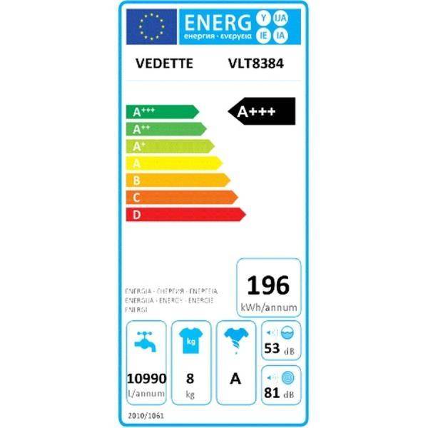 Lave linge top vedette vlt8384