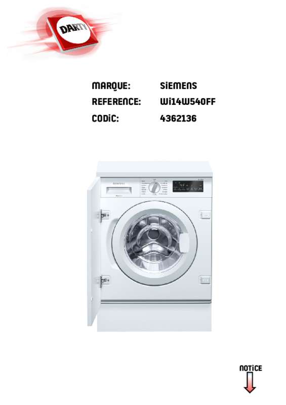 Lave linge siemens iq700 mode d'emploi