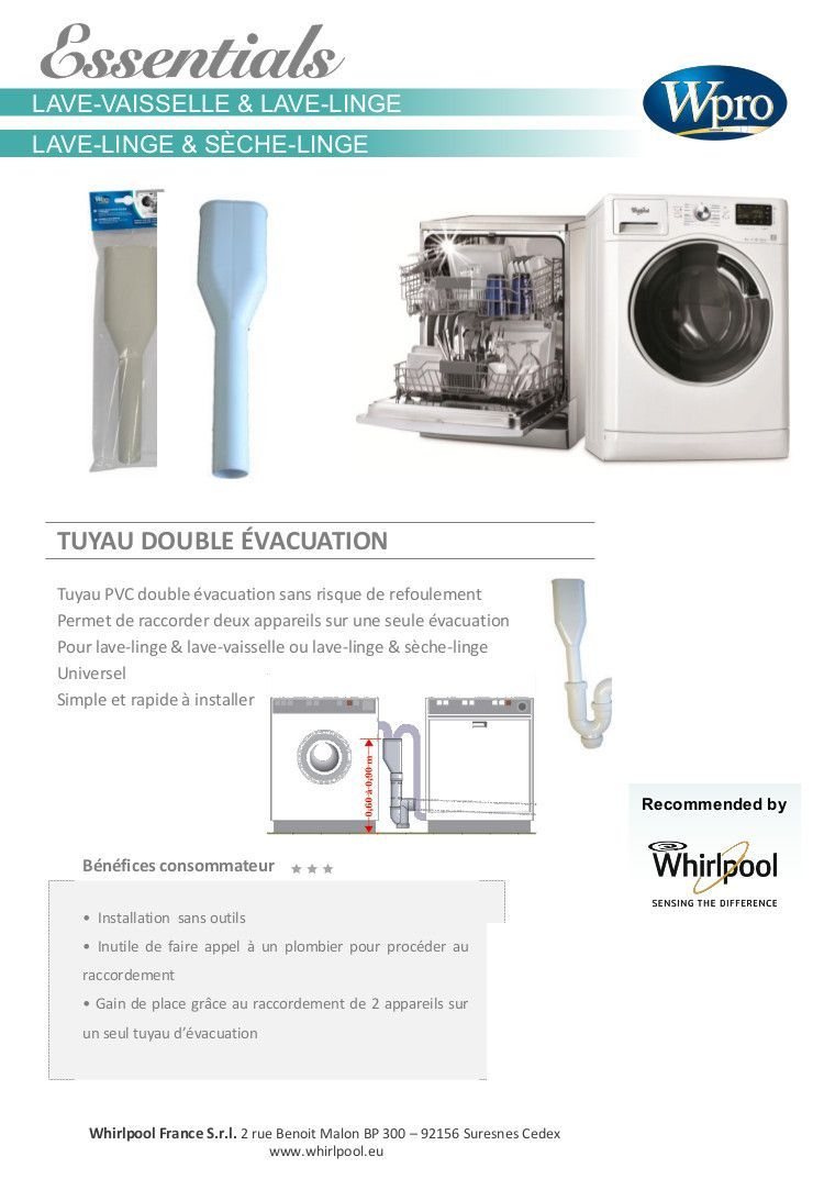 Double branchement lave linge lave vaisselle