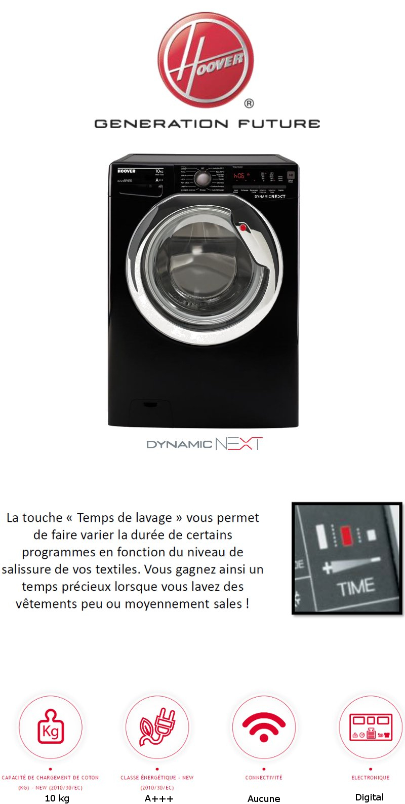 Lave linge hoover 10kg