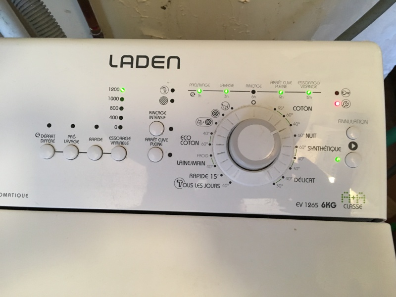 Lave linge laden ev 1167